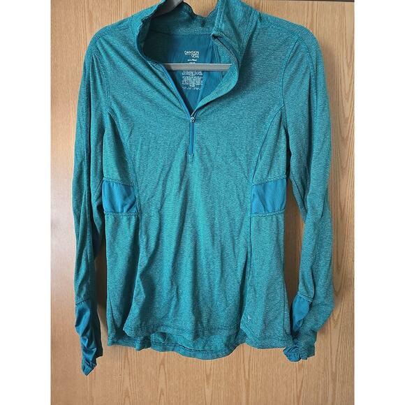 Women's Danskin Now Green Semi-fitted Long Sleeve Pullover Size Medium - Picture 1 of 6